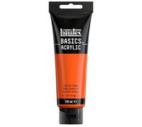 Liquitex Pittura acrilica Basics 8870077, Monopigmentata, Satinata, 118 ml Rosso Arancio Vivo