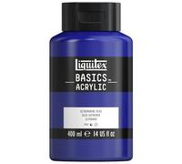 Liquitex 8870325 Basics - Pittura acrilica, Pigmenti per artisti monopigmentati, Resistente alla luce, durevole nel tempo, Finitura satinata, Flacone da 400 ml - Blu Oltremare