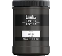 Liquitex 8870352 Basics - Pittura acrilica, Pigmenti per artisti monopigmentati, Resistente alla luce, durevole nel tempo, Finitura satinata, Vaso da 946 ml - Nero Di Marte