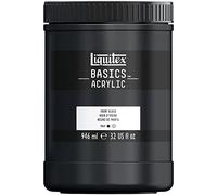 Liquitex 8870354 Basics - Pittura acrilica, Pigmenti per artisti monopigmentati, Resistente alla luce, durevole nel tempo, Finitura satinata, Vaso da 946 ml - Nero D' Avorio