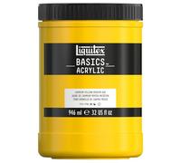 Liquitex 8870355 Basics - Pittura acrilica, Pigmenti per artisti monopigmentati, Resistente alla luce, durevole nel tempo, Finitura satinata, Vaso da 946 ml - Giallo Di Cadmio Medio Imitazione