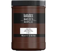 Liquitex 8870357 Basics - Pittura acrilica, Pigmenti per artisti monopigmentati, Resistente alla luce, durevole nel tempo, Finitura satinata, Vaso da 946 ml - Terra D' Ombra Bruciata
