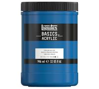 Liquitex 8870358 Basics - Pittura acrilica, Pigmenti per artisti monopigmentati, Resistente alla luce, durevole nel tempo, Finitura satinata, Vaso da 946 ml - Blu Ceruleo Imitazione