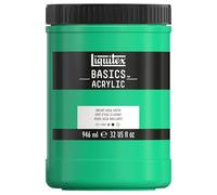 Liquitex 8870369 Basics - Pittura acrilica, Pigmenti per artisti monopigmentati, Resistente alla luce, durevole nel tempo, Finitura satinata, Vaso da 946 ml - Verde Acqua Brillante