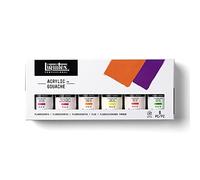 Liquitex Acrylic Gouache - Colore Acrilico Effetto Gouache - 6 Flaconi da 59 ml - Set Fluorescenti