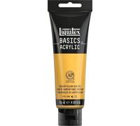 Liquitex 8870042 Basics - Pittura acrilica, Pigmenti per artisti monopigmentati, Resistente alla luce, durevole nel tempo, Finitura satinata, Tubo da 118 ml - Giallo Di Cadmio Scuro Imitazione