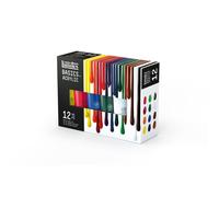 Liquitex 3699391 Basics - Pittura acrilica, Pigmenti per artisti monopigmentati, Resistente alla luce, durevole nel tempo, Finitura satinata, Set di colori 12 Tubi da 118 ml