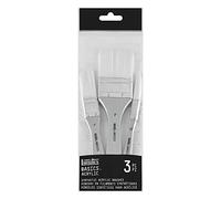 Liquitex Basics Set 3 Pennelli Fibre Sintetiche manico corto - Piatti Misure 1/2'', 1'', 2''
