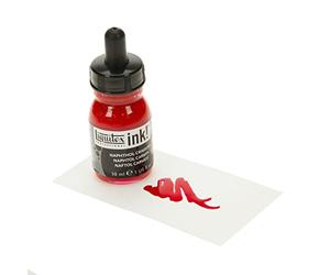 LIQUITEX INK! INK 30ML INCHIOSTRO ACRILICO PROFESSIONALE PER AEROGRAFO MEDIUM POURING DRIPPING COLATURA COLORE COLORI ACRILICI ACYLIC PROFESSIONAL (292 - Rosso Carminio Naphtol)