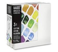 LIQUITEX Keilrahmen aus Fichtenholz Stabile telaio in legno di abete rosso, tela bianca pre-innescata acrilici e colori a olio, Cotone, 20 x 20