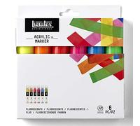 Liquitex Paint Marker 6 Pennarelli Punta Largha Colori Fluo, Ampio fluorescente, Set 6 colori