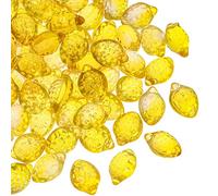 LiQunSweet 100 ciondoli fatti a mano in vetro di cristallo giallo limone per orecchini fai da te braccialetto collana portachiavi gioielli che fanno decorazione