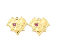 LiQunSweet 3 pezzi di colore dorato ciondoli a forma di cuore punk gotico stile cuore amore charms per gioielli fai da te collana braccialetto orecchino artigianato borsa portachiavi telefono Decor