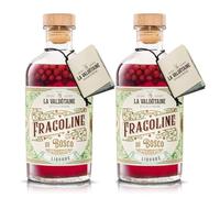 LIQUORE con FRAGOLINE DI BOSCO di Montagna e GRAPPA La Valdotaine 25% - 2 Bottiglie da 700ml -