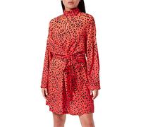 Liquorish Abito Ombre con Stampa Leopardata con Dettaglio Aperto sul Collo in Arancione Vestito da Sposa, Rosso, 42 Donna