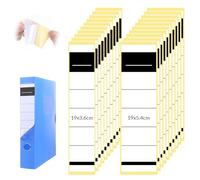 LIQWEI 100 etichette autoadesive per raccoglitori | 2 misure di etichette bianche per raccoglitori standard, sottili e larghi (19 x 5,4 cm, 19 x 3,6 cm)