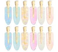 LIQWEI 12 pezzi senza piegatura fermagli per capelli, senza cuciture, in resina acrilica, fermagli per capelli piatti, senza pieghe, per acconciature da salone, parrucchiere