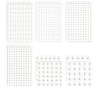 LIQWEI 1920 pezzi autoadesivi a metà perline, perline autoadesive bianche per la schiena piatta, per la decorazione del viso, manicure, gioielli, abbigliamento (3/4/5/6/8/10 mm)