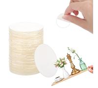 LIQWEI 50 cuscinetti adesivi rotondi grandi su entrambi i lati, 3 cm, trasparenti, biadesivi, lavabili, extra forti, rotondi, per pareti, tappeti, piastrelle, auto, cucina, 50 pezzi