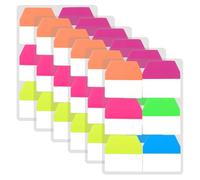 LIQWEI 720 fogli di carta adesiva, strisce adesive, pennarello, indice adesivo, 6 colori, in plastica, per documenti, libri, diario, gestione dei file