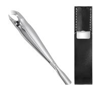 LIQWEI Tagliacuticole e spingi cuticole 2 in 1, strumento per unghie in acciaio inox, design compatto e portatile con custodia in pelle, kit professionale per manicure e pedicure per una cura precisa