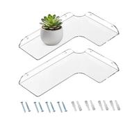 Liqzirtu Acrylic Floating Wall Shelves - 2 Pieces Heavy Duty Storage, Wall Mounted Bathroom Organizer | Practical Shelf Solution for Kitchen Bedroom Office Apartment Dorm Farmhouse Nursery Home Decor