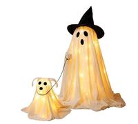 Liqzirtu Halloween Lawn Decor, Ghost Yard Ornaments, Spooky Light Display