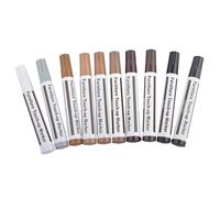 Liqzirtu Kit pennarelli per legno - Set completo di 10 colori, bastoncini di e temperino di | Copri Macchie Pavimenti Scrivanie Tavoli Sedie Colonne Armadi Mobili in Legno Restauro M