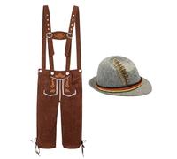 Liqzirtu Uomini in Lederhosen - Costume tedesco 'Oktoberfest da uomo, Costumi tradizionali 'Oktoberfest, Lederhosen bavaresi tedeschi Costumi di Halloween | Costume per festival per eventi birrari Pa