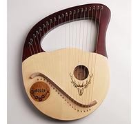 Lira a 21 corde in metallo, in mogano, con custodia resistente e chiave per accordatura, strumento musicale per adulti/bambini (rosso viola)