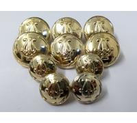 Lira Arpa Fascia Insignia Abito Uniforme Anello Dietro Bottoni 1 Set Di 10