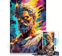 L'ira del dio del tuono︰ Zeus - Re dell'Olimpo Puzzle da 1000 pezzi per adolescenti Giocattolo intelligente per momenti di condivisione Taglio liscio Lista dei desideri di Babbo Natale 38x26cm