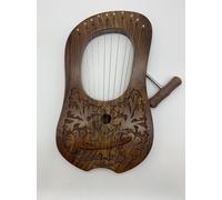 Lira Harp 10 Metallo Cordoncini Inciso Harfe Arpa Disegni Custodia Gratuita &