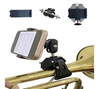 Lira musicale regolabile per tromba, fascia da marcia, clip in ottone regolabile per tromba, oboe e clarinetto, rotazione a 360° e design leggero durevole per musicisti, artisti, sessioni di pratica