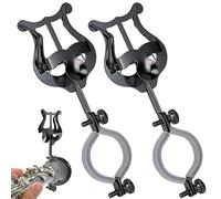 Lira per clarinetto, confezione da 2 supporti neri per clarinetto per banda, 15,2 cm, clip per spartiti e cartelline, accessori generici per strumenti musicali