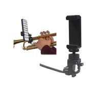 Lira per tromba regolabile, lira per clarinetto, accessori per tromba, lira telefonica, lira per flauto, tromba per tromba o cornetta (diametro del tubo rotondo regolabile da 0,8 a 5,3 cm), nero