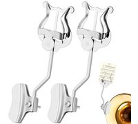 Lira per trombone, confezione da 2 supporti per trombone argentato, per banda musicale, clip per spartiti e cartelline ribaltabili, accessori generici per strumenti musicali
