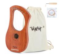 Lira VANPHY Lira Arpa 7 Corde Corpo in Mogano Corda in Metallo per Principianti Arpa Stile Classico Arpa Strumento Arpa con Chiave di Accordatura Gig Bag (Legno)