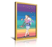 LIRAHRNNKA Heartstopper - Poster decorativo su tela incorniciato, decorazione artistica da parete per la stanza, poster estetico moderno, 50 x 75 cm, cornice in legno