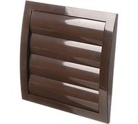 LIRAST Ø 125mm Marrone Griglia di Ventilazione in Plastica con Alette a Gravità - Griglie D'Aerazione con Rete Anti Insetti