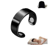 Lircofi Sömni Anello da donna della menopausa, anello magnetico da donna, anello magnetico regolabile, riduzione del sonno, prodotto per uomini e donne (nero), Acciaio inossidabile, /