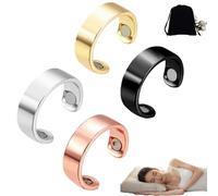 Lircofi Sömni Anello da donna della menopausa, anello magnetico da donna, anello magnetico regolabile, riduzione del sonno, prodotto per uomini e donne (nero), Acciaio inossidabile, /