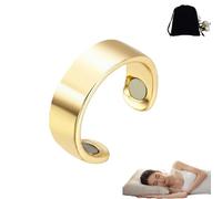 Lircofi Sömni Anello da donna della menopausa, anello magnetico da donna, anello magnetico regolabile, riduzione del sonno, prodotto per uomini e donne (nero), Acciaio inossidabile, /