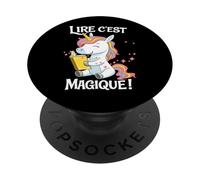 Lire C Est Magique Licorne Lecture Enfants Francais PopSockets PopGrip Adesivo