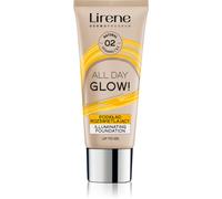 Lirene ALL DAY GLOW! fondotinta liquido illuminante per un effetto lunga durata colore 02 Natural 30 ml