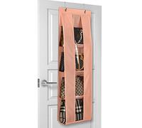 Lirex Borsa Organizzatore, Passato Porta con 4 Tasche Cancella, Pieghevole per Sciarpa, Ombrello e Borse a Mano, Appendo per Stoccaggio in Famiglia o Armadio, Rosa Chiaro