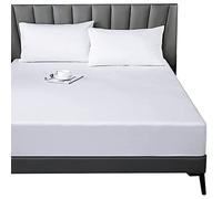 Lirex Lenzuolo con angoli matrimoniale 140 x 200 cm,Lenzuola matrimoniali 100% cotone 300 Fil con angoli,Certificato Oeko-Tex,Bianco