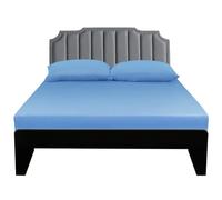 Lirex Lenzuolo con angoli matrimoniale 160 x 200 cm,Lenzuola matrimoniali 100% cotone 300 Fil con angoli,Certificato Oeko-Tex,Celeste