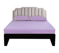 Lirex Lenzuolo con angoli matrimoniale 160 x 200 cm,Lenzuola matrimoniali 100% cotone 300 Fil con angoli,Certificato Oeko-Tex,Viola Chiaro