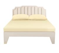 Lirex Lenzuolo con angoli matrimoniale 180 x 200 cm,Lenzuola matrimoniali 100% cotone 300 Fil con angoli,Certificato Oeko-Tex,Bianco Crema